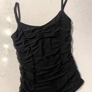 Free Press ruched black bodysuit size xxs